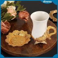 [Direrxa] Ceramic Coffee Mug with Saucer Set Abstract Espresso Mugs European Ceramic Coffee Mug for Kitchen