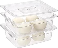 OGA 2 PCS Clear Pizza Dough Proofing Box with Lids, 12.8x9.2 Inch Dough Trays for Bread Making, Grad