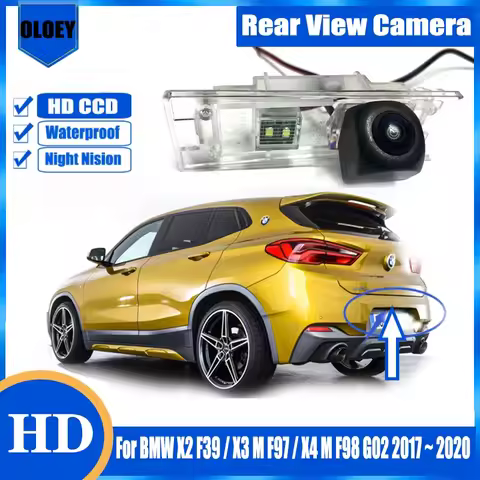 HD Fisheye rear camera For BMW X2 F39 / X3 M F97 / X4 M F98 G02 2017 ~ 2020 Backup Reversing Camera 