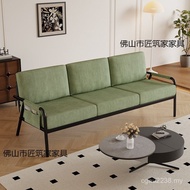 Art Position Iron District Small Apartment Fabric Sofa Nordic Solid Wood Three-Person Clothing Store