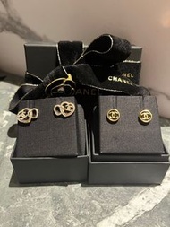 Chanel 心心耳環 星星頸鏈 圓形耳環🎁連聖誕包裝