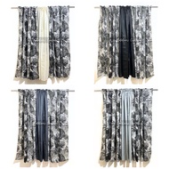 GSC | 3 in 1 Black Gray Mordi Vines Printed Suksukan NonRing Window 60" inches (4ft, 6ft and 7ft)