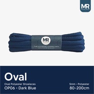 MR Shoelaces OP06 Dark Blue Polyester Shoelaces 5mm Oval - Strap Length 80cm 90cm 100cm 120cm 130cm 