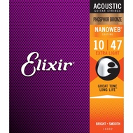 Dây đàn guitar acoustic elixir 16027 Phosphor Bronze Nanoweb cỡ 11 dây đàn Elixir 16052 và 16002 Enz
