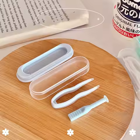Contact Lens Removal Tool Portable Contact Lens Box Lens Tweezers Solid Color For Daily Commuting Po