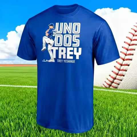 2025 Summer Trey Yesavage Toronto Blue Jays Breakingt Unisex Uno Dos Trey Men 100% Pure Cotton Print