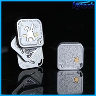 Grumpy Rabbit Three‑Layers Magnetic Side Push Slider Metal Fidget Spinner EDC Fingertip Decompressio