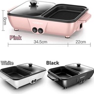 OrderBest Selling!! MINI ELECTRIC HOTPOT/STEAMBOAT &amp; GRILL PAN/BBQ MULTIF