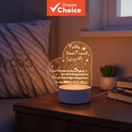Heart Shape LED Night Light, Acrylic Bedside Lamp Gift for Valentine's Day, Anniversary to Girlfrien