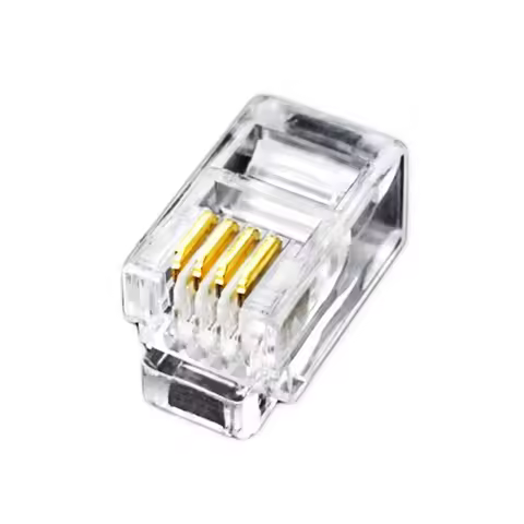 4P4C RJ9 Telephone Handset Connector 4-Core Audio Connector 4-wire Plug Gold-Plated Copper Chip Crys