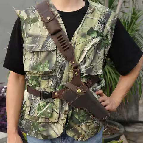 Tourbon Shooting Leather Handgun Chest Holster Pistol Carrying Shoulder Strap Pouch Ammo Sling Fits 