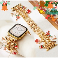New Christmas Chain Leather Pendant Band For Watch Strap series11 series10 series9 87654321,SE,Ultra