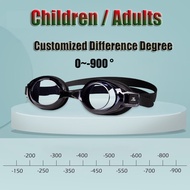 0 To -9.0 Children Adult Silicone Waterproof Anti Fog Swimming Goggles Customized Different Left Rig