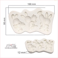 Khuôn silicon Con Thỏ A68 (vỉ nhiều hình) làm bánh rau câu 3D 4D nhấn xôi fondant socola nến hanmade