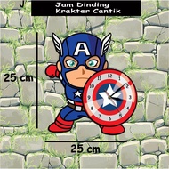 Captain America Wall Clock/Character Wall Clock/Wooden Wall Clock/Living Room Wall Clock/Children's 