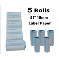 5 Roll 57x15mm thermal sticker for mini printer