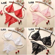 (CUCI GUDANG)BRA DAN CD TRANSPARAN / PAKAIAN DALAM WANITA SEXY IMPORT RENDA ,BUNGA DAN POLOS