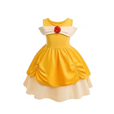 (#^.^#) 2026 New Little Summer Breathable 100% Cotton Princess Bella Anna Rapunzel Tiana Snow White 