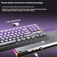 ZH870 Mechanical Keyboard Bluetooth Wireless RGB PBT Keycap Hot Swap 3 mode office Customized Gaming