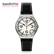 Swatch Irony Big Classic CATERHBLACK YWS403C Black Leather Strap Watch