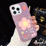 Summer Fresh Flower Strawberry IMD Glitter Case For Realme 10 9i 8i 8 7 Pro 7i Global 6 6S 6i 5 5S 5