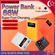 🇸🇬【Ready stock】Power Bank 22.5W Super Fast Charging 30000mAh Large Capacity Built-in Cable With LED Digital Display