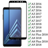 Full Cover Tempered Glass Samsung A01 Core A3 A5 A6 A7 A8 A8S A9 A72 M12 A10E Star Pro Lite Plus 201