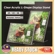 Acrylic L Shape A4 / A5 / A6 Display Stand Table Menu Display Stand