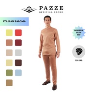 Pazze Baju Melayu Italian Paloma Series -Nude SoftYellow OliveGreen Nescafe RedChili PlumRed SilverGrey Coffee BabyBlue