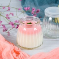 200ml striped glass jar for yogurt and yakult