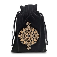 Miriyan Spiritual Mandala Tarot & Dice Bag I Velvet & Satin Drawstring Pouch Ideal Size for Tarot & 