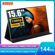 HONGO portable monitor 15.6inch 144Hz 1080p inch monitor usbtype-cfullhd isusbc portable dual speakers built-in compatible with laptop computer