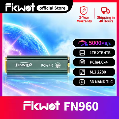 Fikwot FN960 SSD M.2 2280 512GB 1TB PCIe4.0x4 M2 SSD NVMe 5000MB/s Hard Disk Internal Solid State Dr