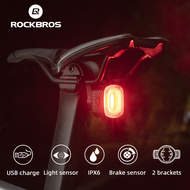 ROCKBROS ไฟท้ายจักรยาน,ไฟ LED IPX6มีหลายโหมดตรวจจับเบรกอัตโนมัติอัจฉริยะไฟท้ายจักรยานชาร์จได้
