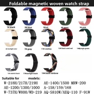 18mm Nylon Canvas Watch Strap Replacement for AE1200 AE1300 AEQ110 W218 F91 F94 HDC-700
