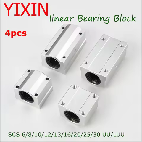 4pcs Linear Bearings SCS8UU SC6/12/13/16/20/25/30 SCS10LUU Linear Motion Slide Ball Bearing Unit CNC