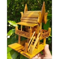 Thai Style House Teak Wood Size 14*14*17 Centimeters Miniature House