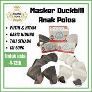 Masker Duckbill anak 50 pcs polos Careion murah putih hitam