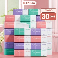 Combo of 30 packs of Top Gia tissue paper, 3 colors, 04 layers, super economical, soft and safe for 