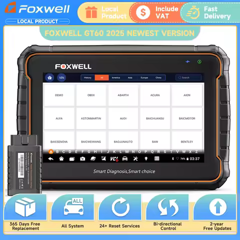 FOXWELL GT60 Bluetooth OBD 2 Automotivo Scanner All System 24 Reset Bidirectional Control Profession