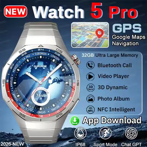 Global Version DT5 Pro GPS Google Maps Navigation Smart Watch 32GB Big MemoryMusic/Video Player Chat