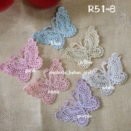 Code R51-8 COLOR BUTTERFLY VARIATION LACE 7 x 5 cm