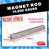 10000 gauss 25mmx150mm Magnet Rod Neodymium Magnet Bar Cylinder Magnet Strong Magnet Tube for Iron A