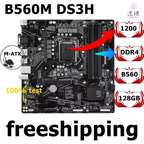 Used GIGABYTE B560M DS3H Micro ATX Motherboard B560 LGA1200 DDR4 Max 128GB For Intel 10th 11th Gen C