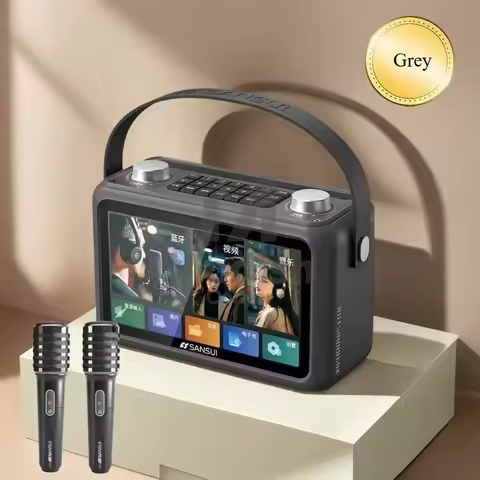 SANSUI F58 LED Screen 7-inch Multimedia Bluetooth Speaker with Subtitles Lyrics Smart karaoke Machin