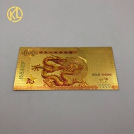 cod 1000pcs/lot Nice 24k Gold Banknote With Chinese Dragon Design China 1000 RMB Banknote For Money 