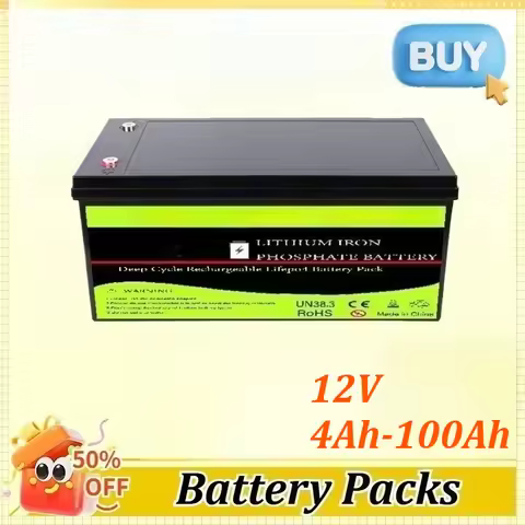 For 12V 4Ah 6Ah 20Ah 30Ah 45Ah 60Ah 75Ah 100Ah for Photovoltaic RV for Truck Lifepo4 Iron Phosphate 