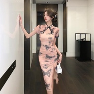 New Chinese Design Sense Young Girl Temperament Retro Chinese Style High-end Printing Improved Cheon