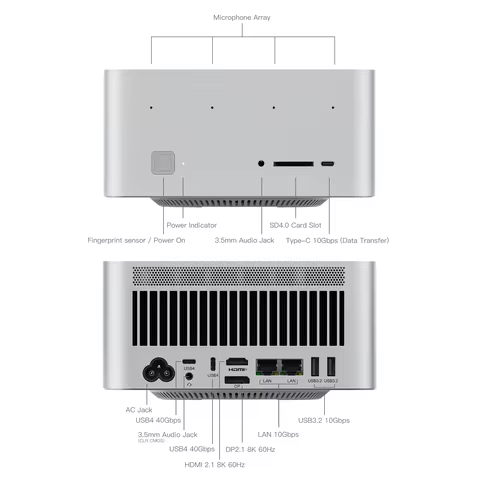 Beelink GTR9 Pro AMD Ryzen AI Max+ 395 Mini PC Windows 11 Pro LPDDR5x 8000Mhz 128GB 2TB SSD WIFI7 BT