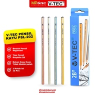 (1 BOX) V-Tec Graphite Wood Pencil 2B PSL-202 Colorful Exam Pencil/ 2B Contents 12 Pcs V-TEC